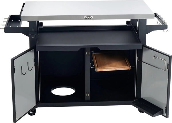 42-Inch Rolling Outdoor Kitchen Island and BBQ Serving Cart - Image 3