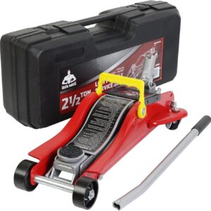 Aluminum and Steel Car Jack, 3 Ton (6,600 LBs) Hydraulic Floor Jack with Dual Piston Quick Lift Pump, Lifting Range 3-15/16" min to 18-5/16" max, Red