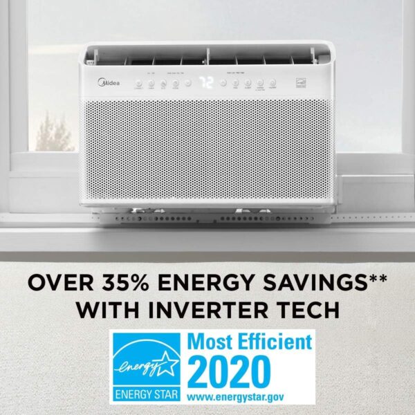 Midea U-Shaped Inverter Window Air Conditioner 12,000BTU with Open Window Flexibility, Robust Installation,Extreme Quiet, 35% Energy Saving, Smart Control, Alexa, Remote, Bracket Included (Renewed) - Image 5