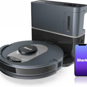 Super robotic vacuum cleaner, 30-day capacity bagless self-empty base, WiFi, Alexa compatible, black/silver
