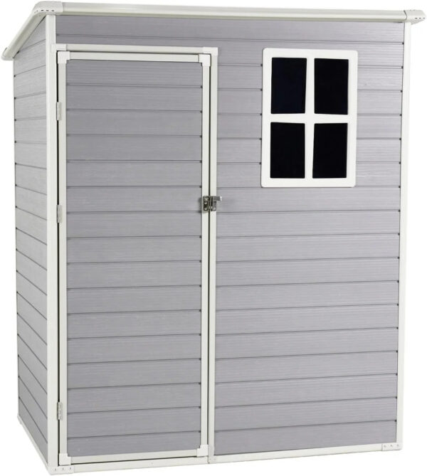 5' x 3' Resin Utility Storage Shed with Window, Grey - Image 4