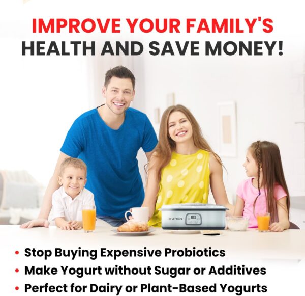 Ultimate Probiotic Yogurt Maker with Two 1-Quart Containers for Larger Batches Make Trillions of Live Probiotics with Adjustable Temp Time Control Best Greek Yogurt Maker LIFETIME WARRANTY - Image 12