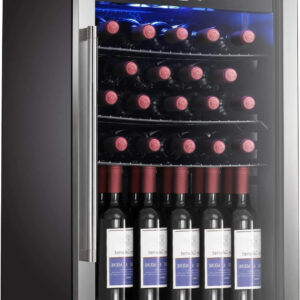 Antarctic Star Wine Cooler, 36 Bottle, Stainless Steel, Double Glass Door, Touch Screen, 4.4 Cu.Ft, Freestanding