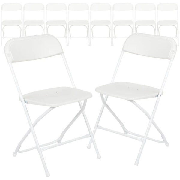 10-Pack White Standard Folding Chair with Solid Seat (Indoor) - Image 16