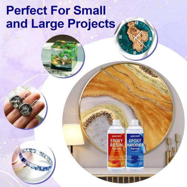 2 Gallon Epoxy Resin + 2 Gallon Epoxy Hardener, High Gloss Coating for River Table Tops, Art Casting Resin, Jewelry Making, DIY, Tumblers, Molds, Art Painting, Fast Curing Resin - Image 25