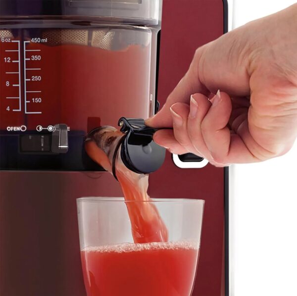 Vertical Masticating Juicer, 43 RPM Compact Cold Press Juicer Machine with Automatic Pulp Ejection, 150 W, Red - Image 7