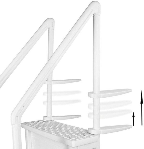 Aqua Select Above Ground Anti-Slip Pool Steps to Deck | Safety Swimming Pool Ladder | Designed for Above Ground Swimming Pools | Holds Up to 400 Pounds | White - Image 6