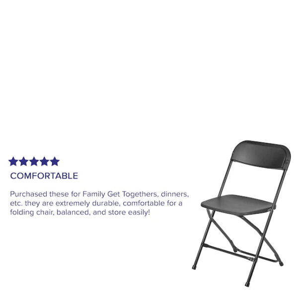 10-Pack Black Standard Folding Chair with Solid Seat (Indoor) - Image 19