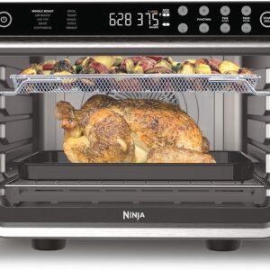 10-in-1 Smart Air Fry Digital Countertop Convection Toaster Oven with Thermometer XL Capacity and a Stainless Steel Finish