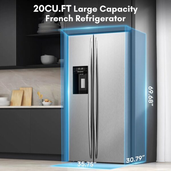 36" Side By Side 20.01 Cu. ft. Built-in Refrigerator with Freezer & Ice Maker Included - Image 18