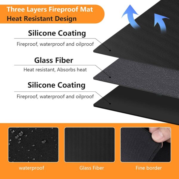Under Grill Mat 90x48 Inch for Deck, Patio, Outdoor BBQ Grills - Fireproof & Waterproof - Image 6