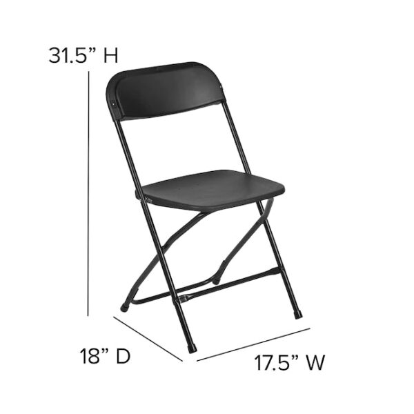 10-Pack Black Standard Folding Chair with Solid Seat (Indoor) - Image 29