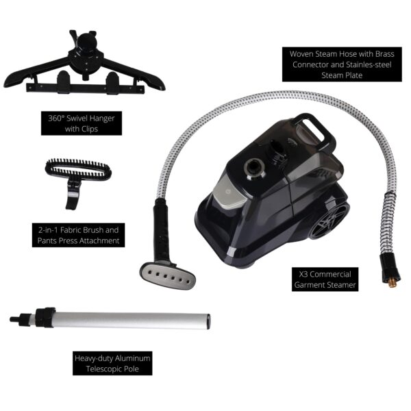SALAV Commercial Full-Size Garment Steamer with Foot Pedals and Extra Large 3L Water Tank - Image 9