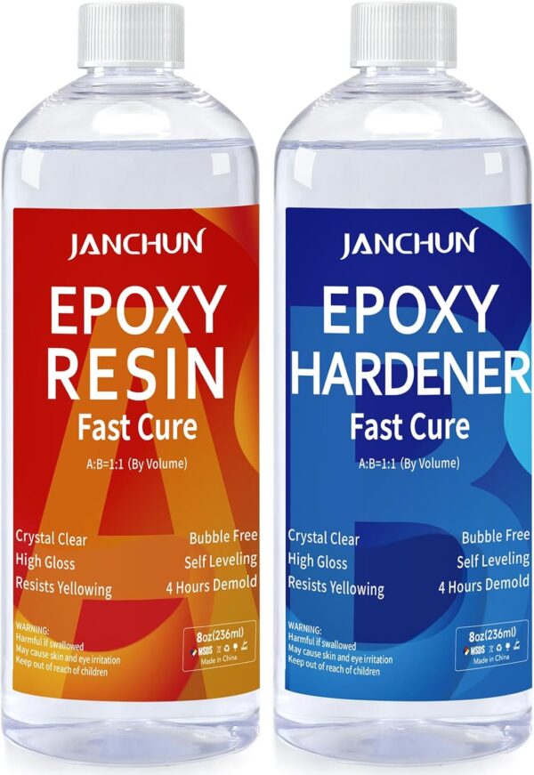 2 Gallon Epoxy Resin + 2 Gallon Epoxy Hardener, High Gloss Coating for River Table Tops, Art Casting Resin, Jewelry Making, DIY, Tumblers, Molds, Art Painting, Fast Curing Resin - Image 4