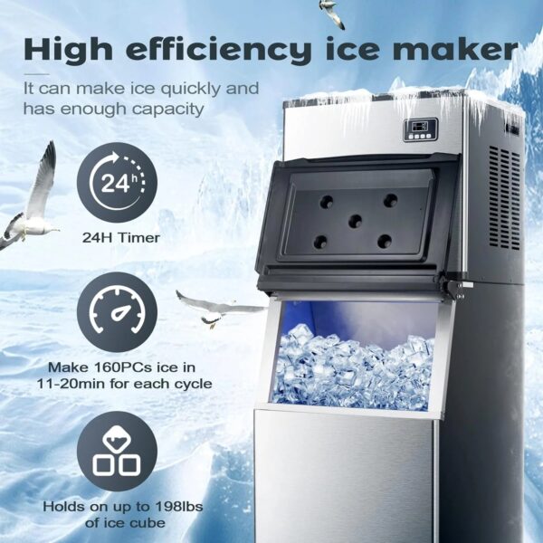 Antarctic Star Commercial Ice Maker Machine Freezer Large Storage - Image 2