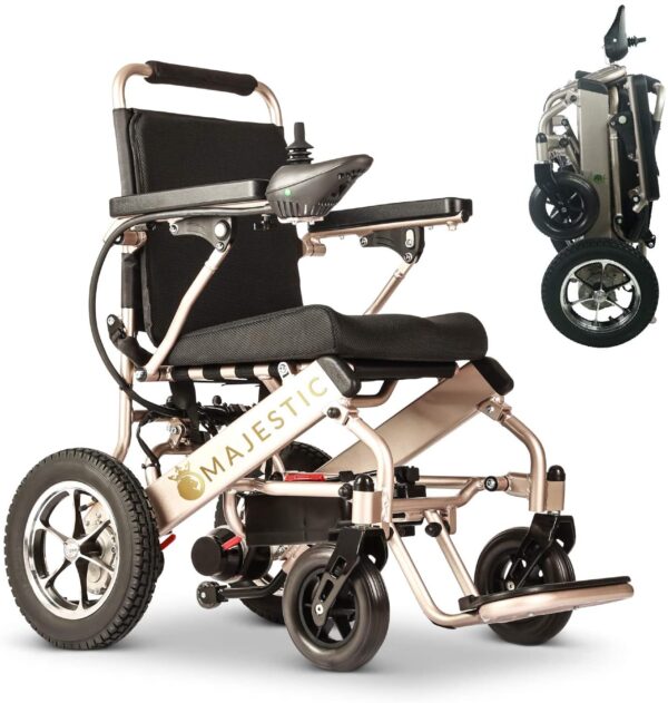 2020 Model Wide Seats Fold & Travel Lightweight Wheelchair Motor Motorized Wheelchairs Electric Silla De Ruedas Power Wheelchair Power Scooter Aviation Travel Safe Heavy Duty Mobility Aids Chair - Image 11
