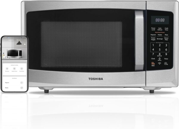 TOSHIBA 4-in-1 ML-EC42P(SS) Countertop Microwave Oven, Smart Sensor, Convection, Air Fryer Combo, Mute Function, Position Memory 13.6" Turntable, 1.5 Cu Ft, 1000W, Silver - Image 6