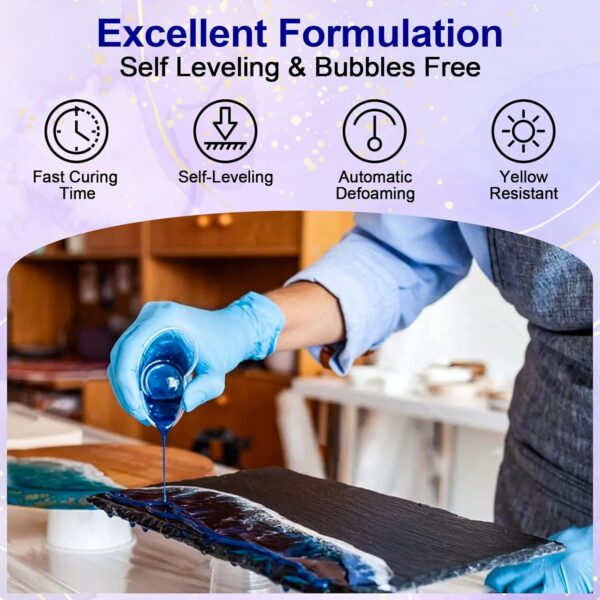 2 Gallon Epoxy Resin + 2 Gallon Epoxy Hardener, High Gloss Coating for River Table Tops, Art Casting Resin, Jewelry Making, DIY, Tumblers, Molds, Art Painting, Fast Curing Resin - Image 28