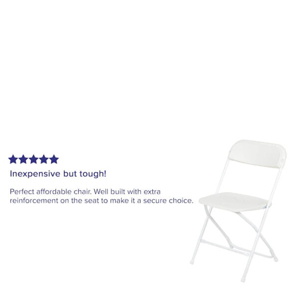 10-Pack White Standard Folding Chair with Solid Seat (Indoor) - Image 19
