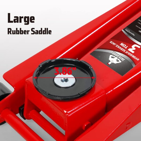 Aluminum and Steel Car Jack, 3 Ton (6,600 LBs) Hydraulic Floor Jack with Dual Piston Quick Lift Pump, Lifting Range 3-15/16" min to 18-5/16" max, Red - Image 38