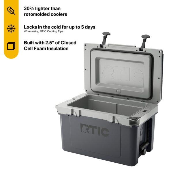 32 QT Ultra-Light Hard-Sided Ice Chest Cooler, Dark Grey And Cool Grey, Fits 48 Cans - Image 21