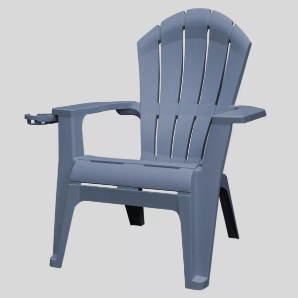 Adams Deluxe RealComfort Adirondack Patio Chair, Denim Blue, Weather-Resistant Resin, No Assembly Needed - Image 3