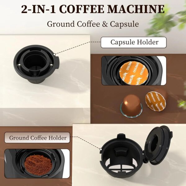 Antarctic Star Coffee Machine, K-Cup & Ground Compatible, 5 Brew Sizes, 40 oz Tank, Self-Cleaning, Black - Image 6