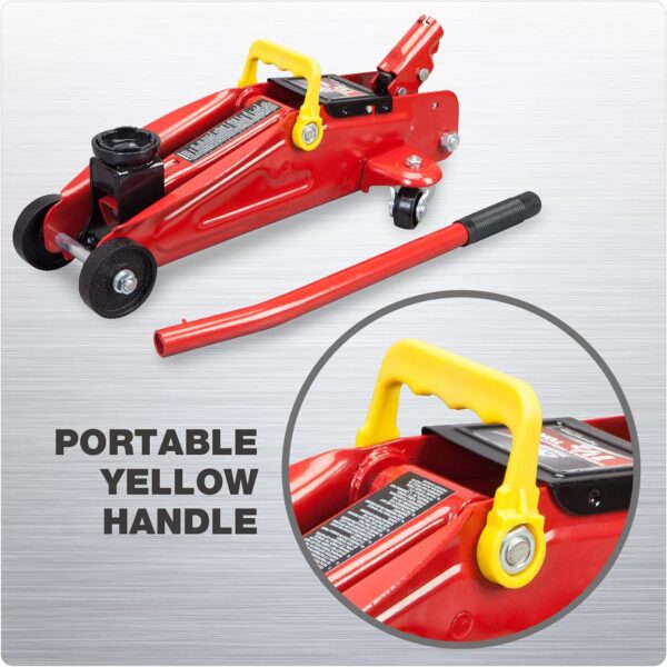 Aluminum and Steel Car Jack, 3 Ton (6,600 LBs) Hydraulic Floor Jack with Dual Piston Quick Lift Pump, Lifting Range 3-15/16" min to 18-5/16" max, Red - Image 44