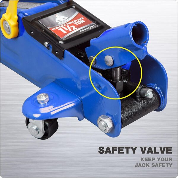 Aluminum and Steel Car Jack, 3 Ton (6,600 LBs) Hydraulic Floor Jack with Dual Piston Quick Lift Pump, Lifting Range 3-15/16" min to 18-5/16" max, Red - Image 19