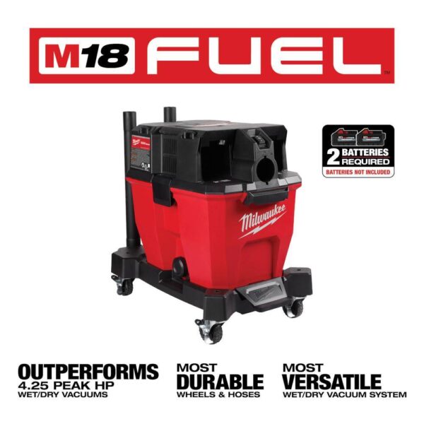 0920-20-48-11-1880-48-11-1862 M18 FUEL 9 Gal. Cordless DUAL-BATTERY Wet/Dry Shop Vacuum w/XC 8.0 Ah Battery High Output 6.0Ah Batteries (2-Pack) - Image 18