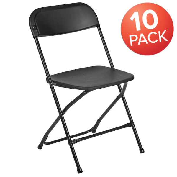 10-Pack Black Standard Folding Chair with Solid Seat (Indoor) - Image 17