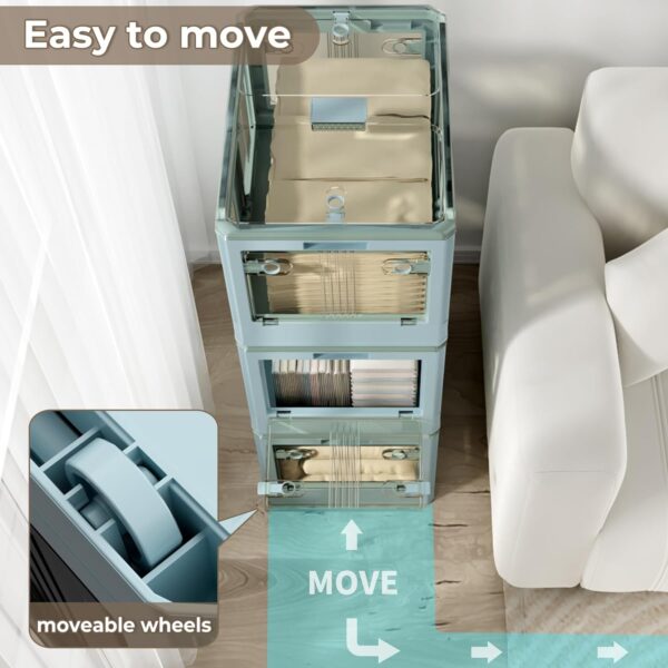 14.5 gallon foldable storage bins with LIDS, 6 packs, 5 open stackable storage bins, plastic storage bins - Image 3