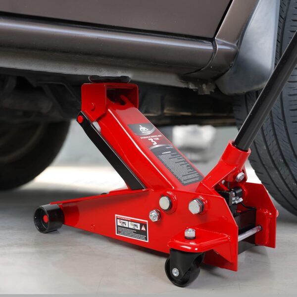 Aluminum and Steel Car Jack, 3 Ton (6,600 LBs) Hydraulic Floor Jack with Dual Piston Quick Lift Pump, Lifting Range 3-15/16" min to 18-5/16" max, Red - Image 39