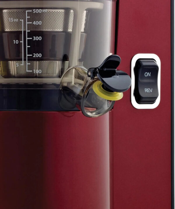 Vertical Masticating Juicer, 43 RPM Compact Cold Press Juicer Machine with Automatic Pulp Ejection, 150 W, Red - Image 2