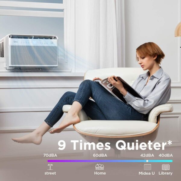 Midea U-Shaped Inverter Window Air Conditioner 12,000BTU with Open Window Flexibility, Robust Installation,Extreme Quiet, 35% Energy Saving, Smart Control, Alexa, Remote, Bracket Included (Renewed) - Image 3