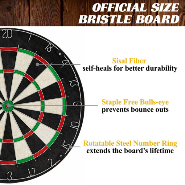 Barrington 40 Inch Dartboard Cabinet with LED Lights, 40 Inch X 4.375 Inch X 24.625 Inch - Image 3