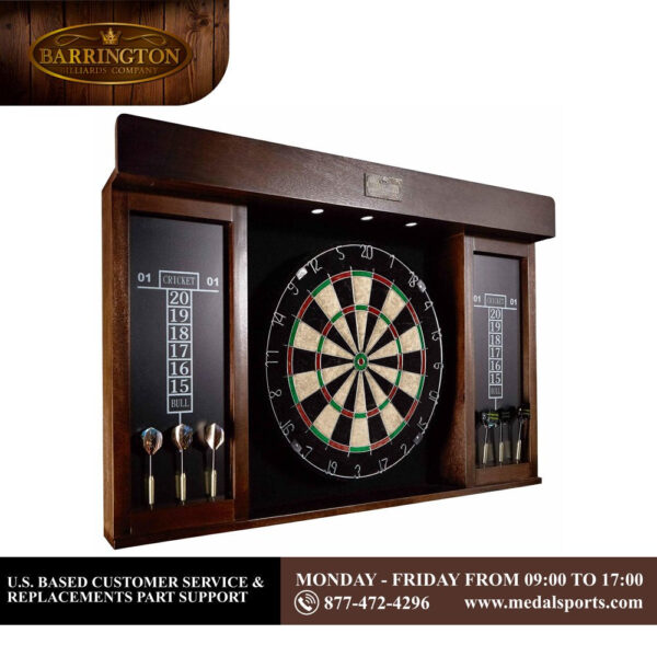 Barrington 40 Inch Dartboard Cabinet with LED Lights, 40 Inch X 4.375 Inch X 24.625 Inch - Image 7