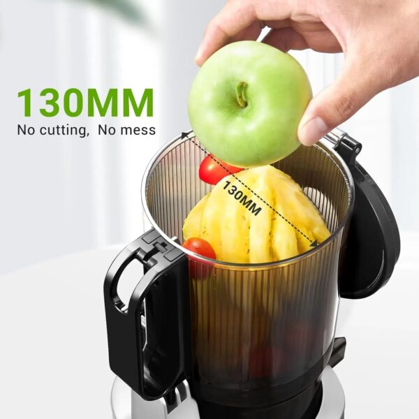 AMZCHEF SJ-036 Masticating Juicer, 250W, Silver, 1.8L Capacity, Self-Feeding, BPA-Free, High Juice Yield, Easy Clean, Cold Press Electric Juicer - Image 2