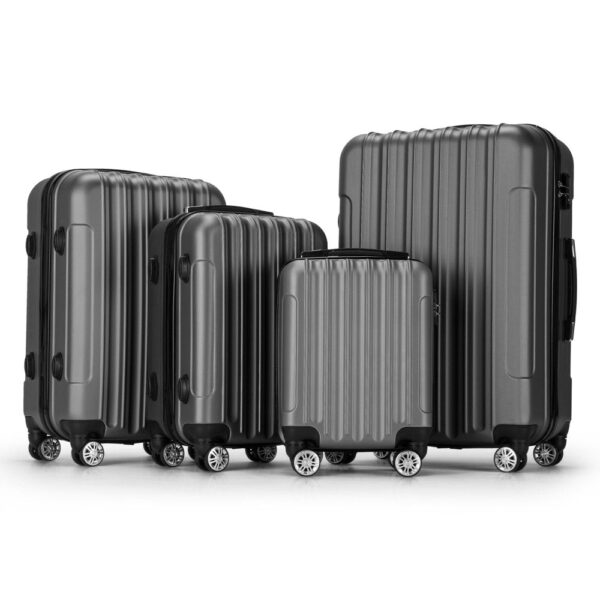 Zimtown 4 Piece Luggage Set, ABS Hard Shell Suitcase Luggage Sets Double Wheels with TSA Lock - Image 6