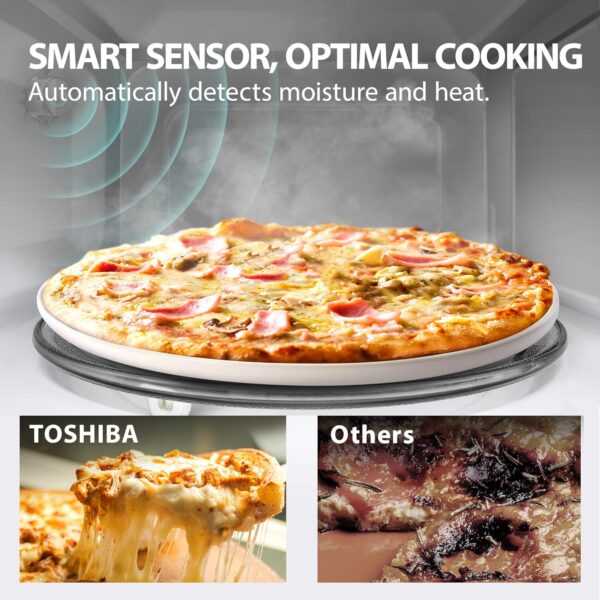 TOSHIBA 4-in-1 ML-EC42P(SS) Countertop Microwave Oven, Smart Sensor, Convection, Air Fryer Combo, Mute Function, Position Memory 13.6" Turntable, 1.5 Cu Ft, 1000W, Silver - Image 8