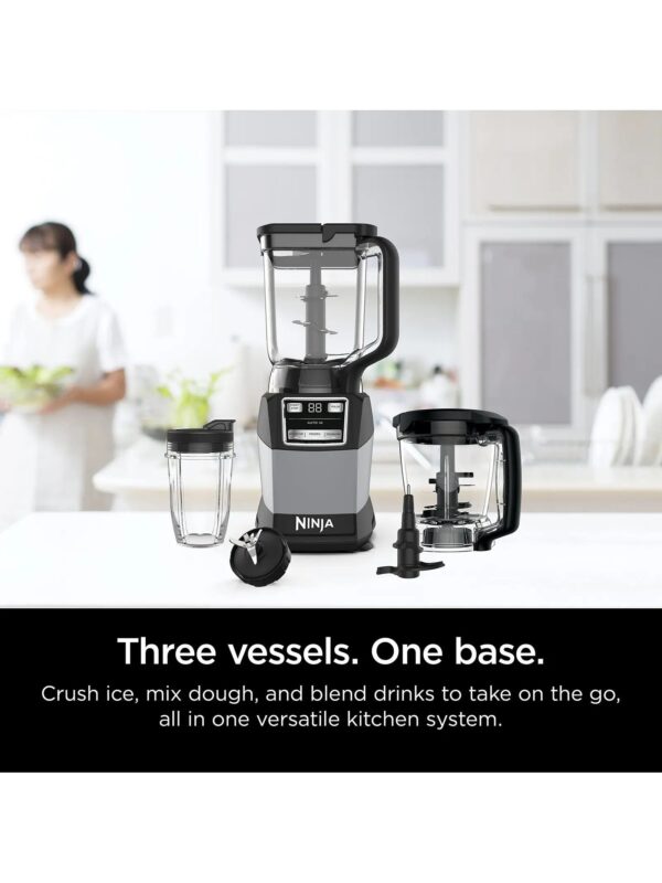 Ninja Compact Kitchen System, 1200W, Auto-iQ, 3-in-1 Blender, Processor & Ice Crusher with 72-oz. Pitcher & 18-oz. Cup, Grey - Image 3