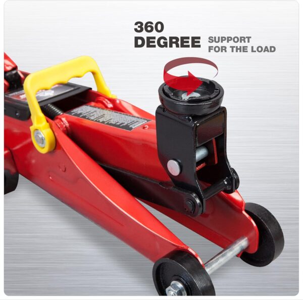 Aluminum and Steel Car Jack, 3 Ton (6,600 LBs) Hydraulic Floor Jack with Dual Piston Quick Lift Pump, Lifting Range 3-15/16" min to 18-5/16" max, Red - Image 42