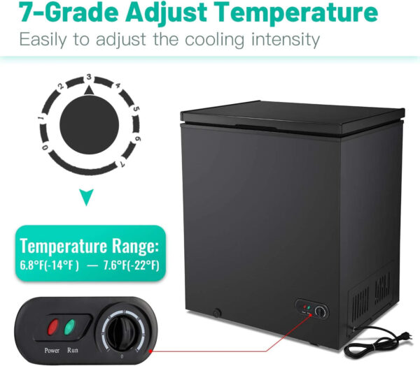 Antarctic Star 2.7 Cu.ft Chest Freezer, Compact & Energy Efficient with Adjustable Temperature, Quiet Operation, Removable Basket, Good Sealing - Image 3