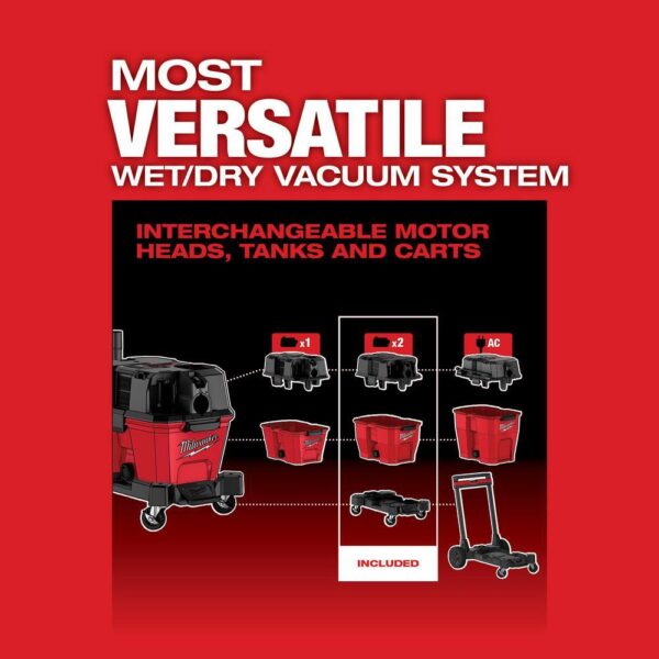0920-20-48-11-1880-48-11-1862 M18 FUEL 9 Gal. Cordless DUAL-BATTERY Wet/Dry Shop Vacuum w/XC 8.0 Ah Battery High Output 6.0Ah Batteries (2-Pack) - Image 22