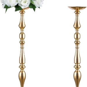 Tall Metal Centerpieces for Wedding 31.5inch - Silver Flower Stand Table Centerpiece for Event Birthday Party Road Lead