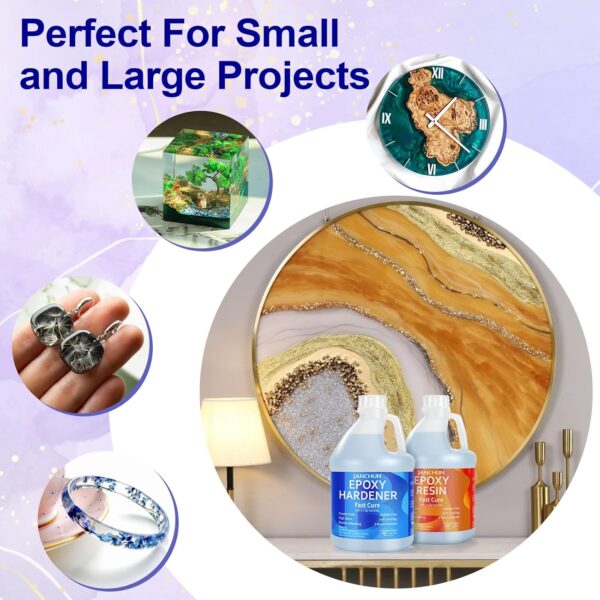 2 Gallon Epoxy Resin + 2 Gallon Epoxy Hardener, High Gloss Coating for River Table Tops, Art Casting Resin, Jewelry Making, DIY, Tumblers, Molds, Art Painting, Fast Curing Resin - Image 30