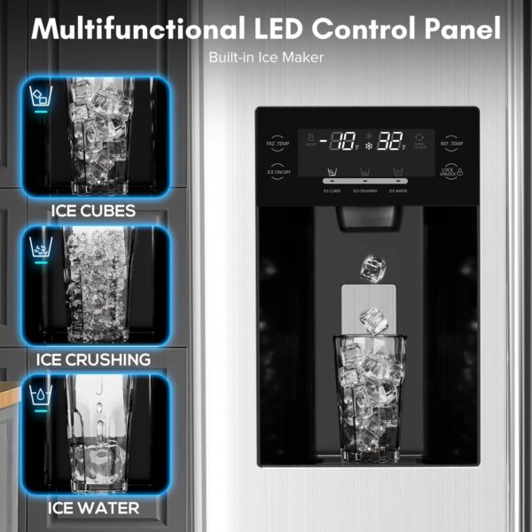 36" Side By Side 20.01 Cu. ft. Built-in Refrigerator with Freezer & Ice Maker Included - Image 19