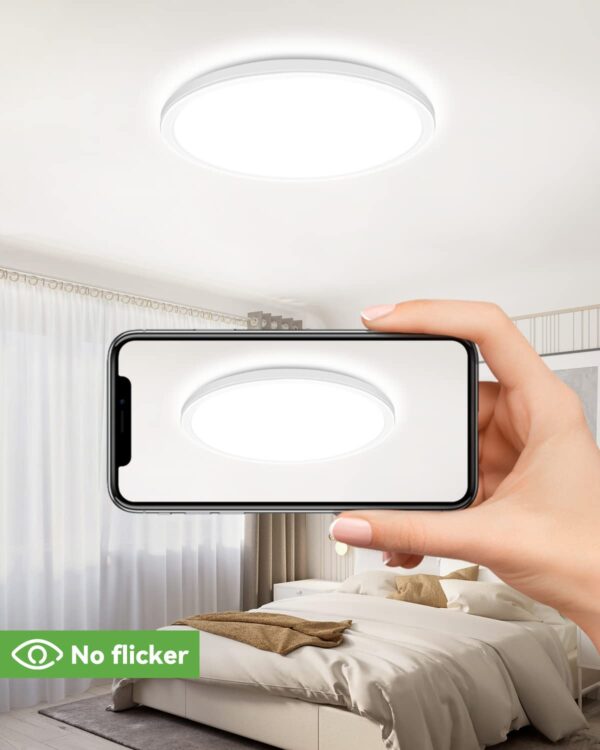 zemty 6Pack 12 Inch LED Flush Mount Ceiling Light, Super Slim 28W 3200lm - Image 5