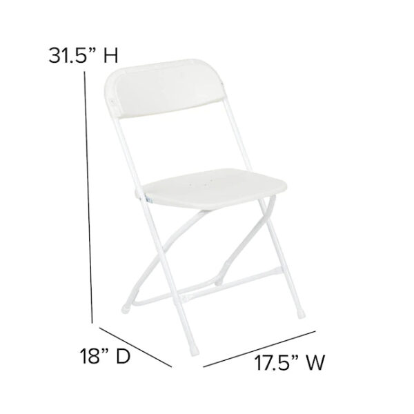 10-Pack White Standard Folding Chair with Solid Seat (Indoor) - Image 29
