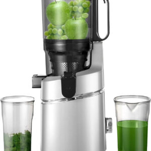 AMZCHEF SJ-036 Masticating Juicer, 250W, Silver, 1.8L Capacity, Self-Feeding, BPA-Free, High Juice Yield, Easy Clean, Cold Press Electric Juicer